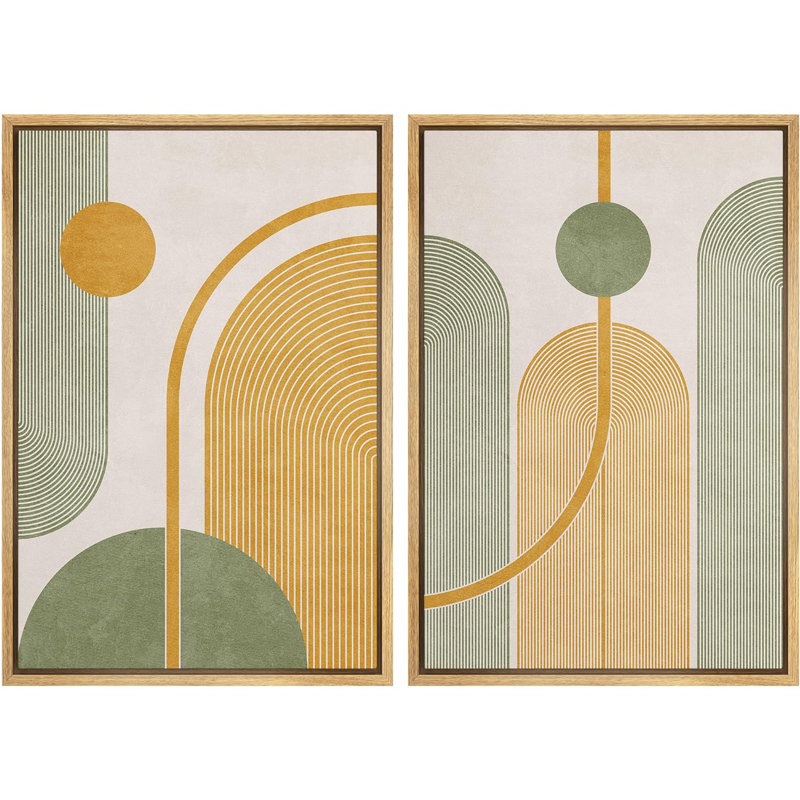 IDEA4WALL Mid Century Modern Boho Vintage Yellow Green IDEA4WALL Mid Century Modern Boho Vintage Yellow Green